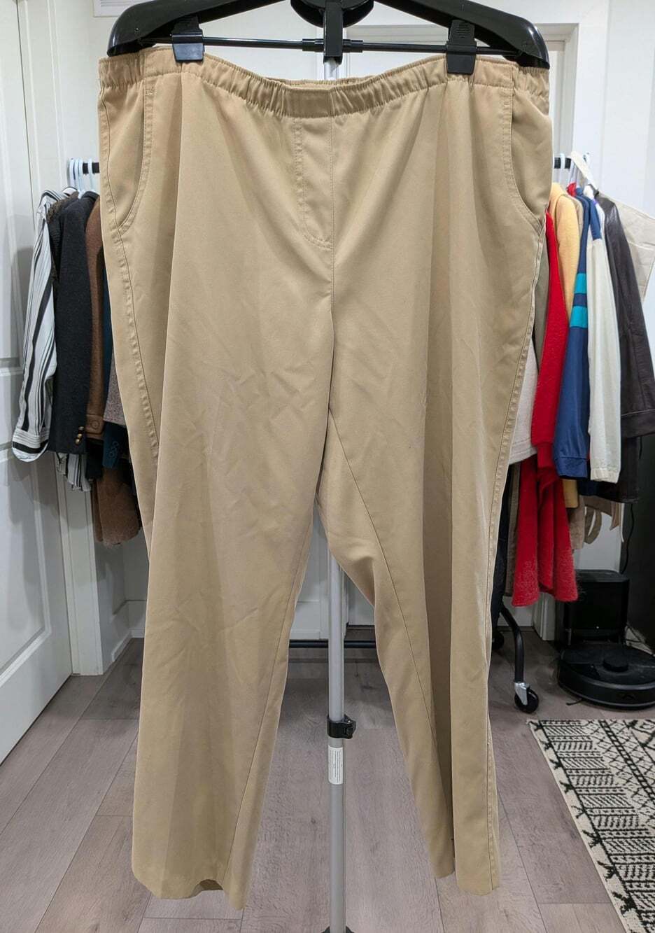 Vintage Allison Daley Tan Pull-On Trousers Size 16W